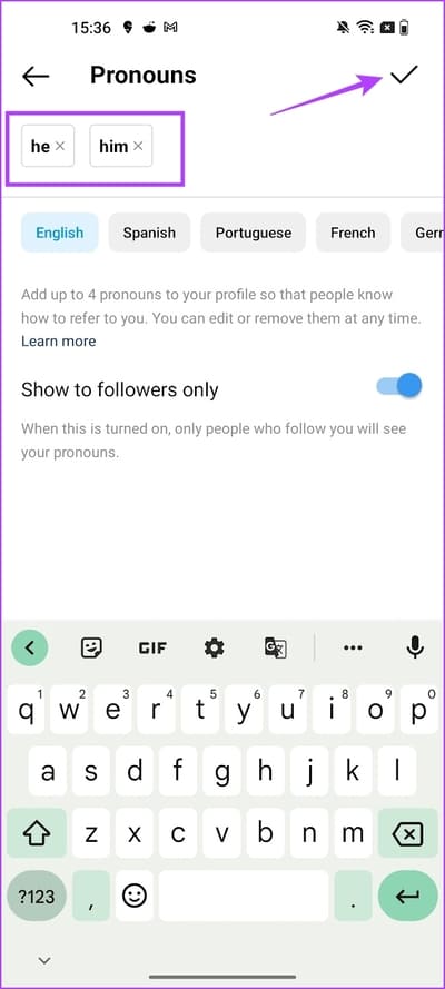 Add-Pronouns كيفية إضافة ضمائر إلى ملفك الشخصي على Instagram
