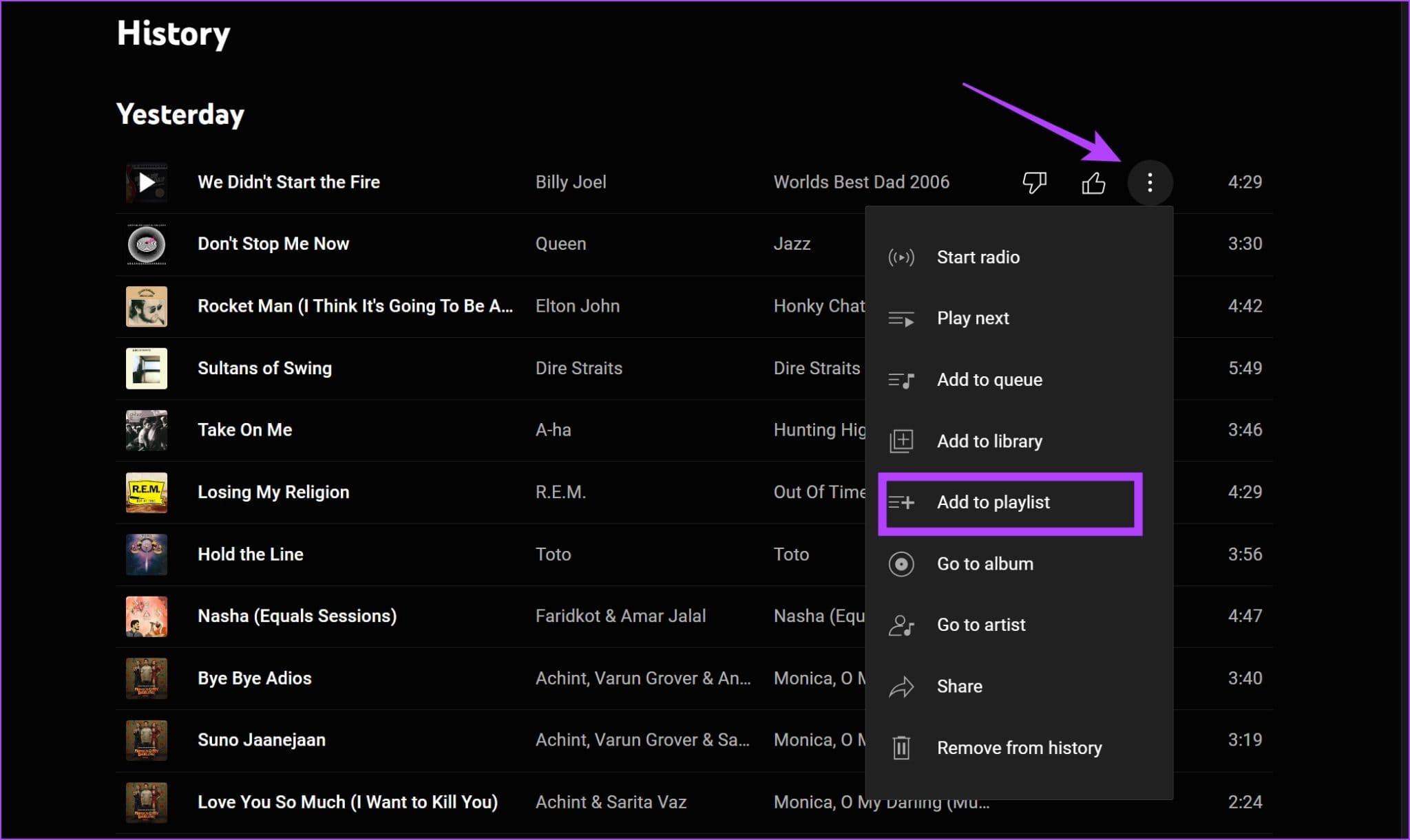 Add-to-Playlist-1-2048x1221-1 كيفية عرض وحذف سجل YouTube Music