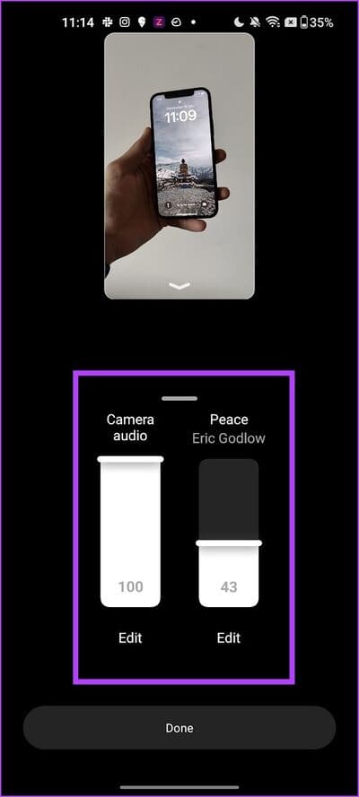 Adjust-Audio-Levels كيفية تحرير Reels باستخدام محرر Instagram المدمج