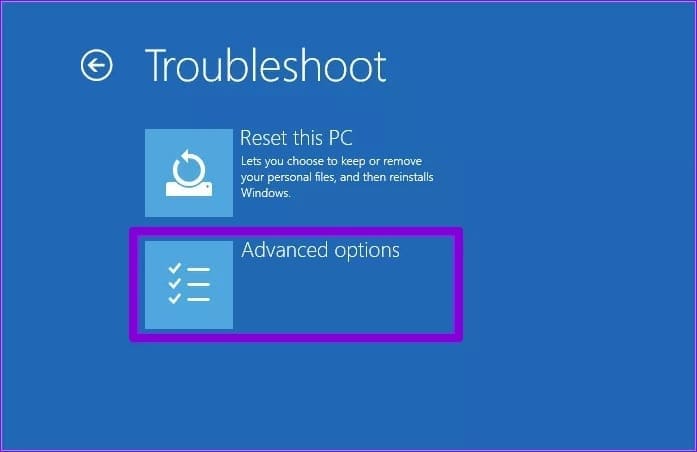 Advanced-Options-11 أفضل 7 طرق لإصلاح تعذر تثبيت برامج التشغيل على Windows 11