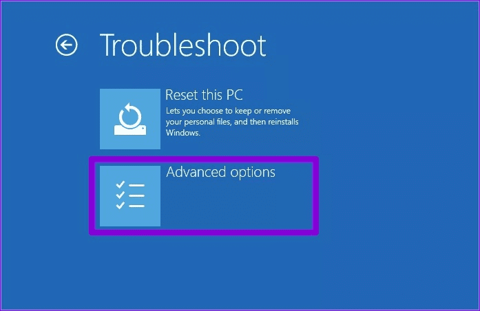 Advanced-Options-4 أفضل 6 طرق لإصلاح نظام Windows PC عالق على يرجى الانتظار حتى ظهور شاشة GPSVC
