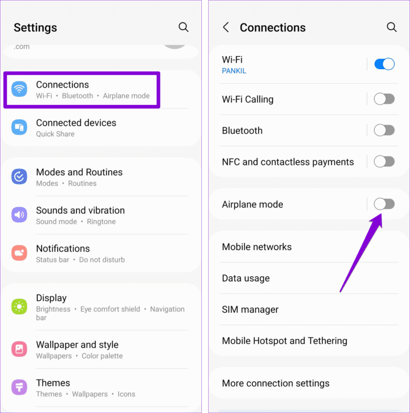 Airplane-Mode-on-Android-7-1524x1536-1 أهم 7 إصلاحات لخطأ "مشكلة في الاتصال أو رمز MMI غير صالح" على Android
