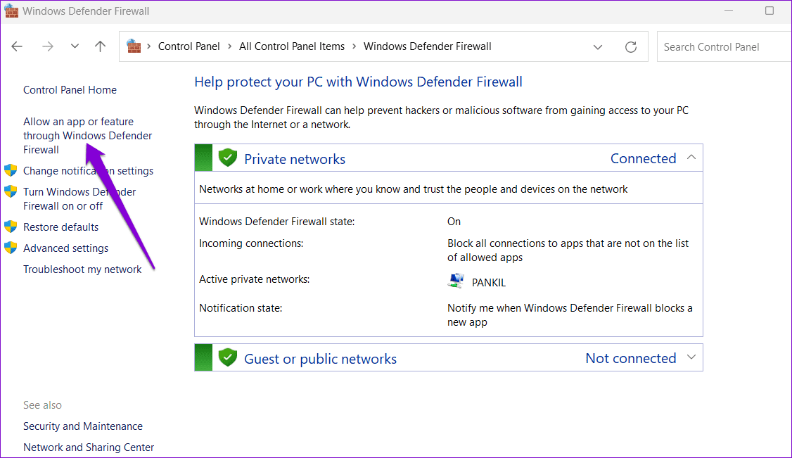 Allow-App-Through-Firewall أفضل 6 طرق لإصلاح خطأ "قد يحظر جدار الحماية Spotify" على Windows