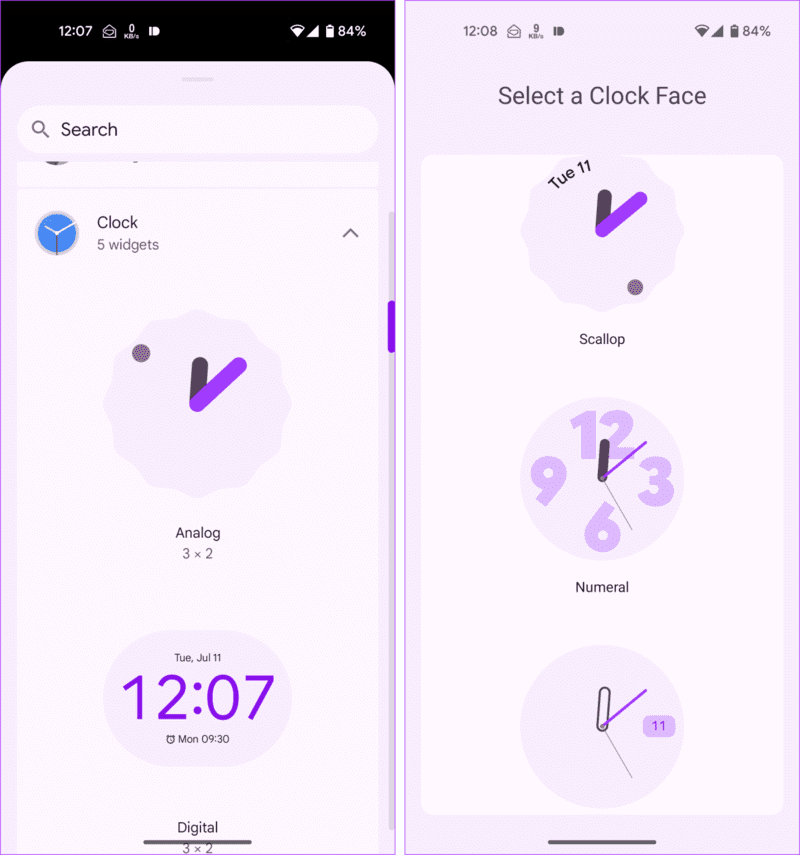 Android-Clock-Widget-Select-1437x1536-1 كيفية إضافة التاريخ والوقت والطقس إلى الشاشة الرئيسية