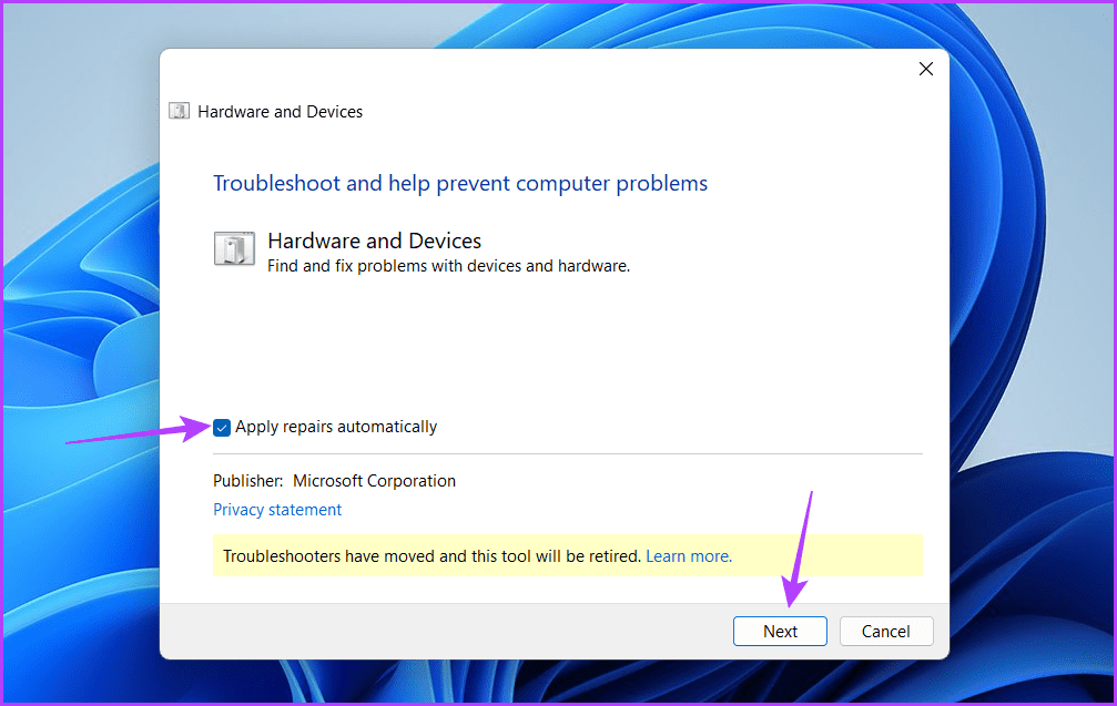 Apply-repairs-automatically أفضل 5 طرق لإصلاح عدم عمل مفتاح Tab على Windows 11
