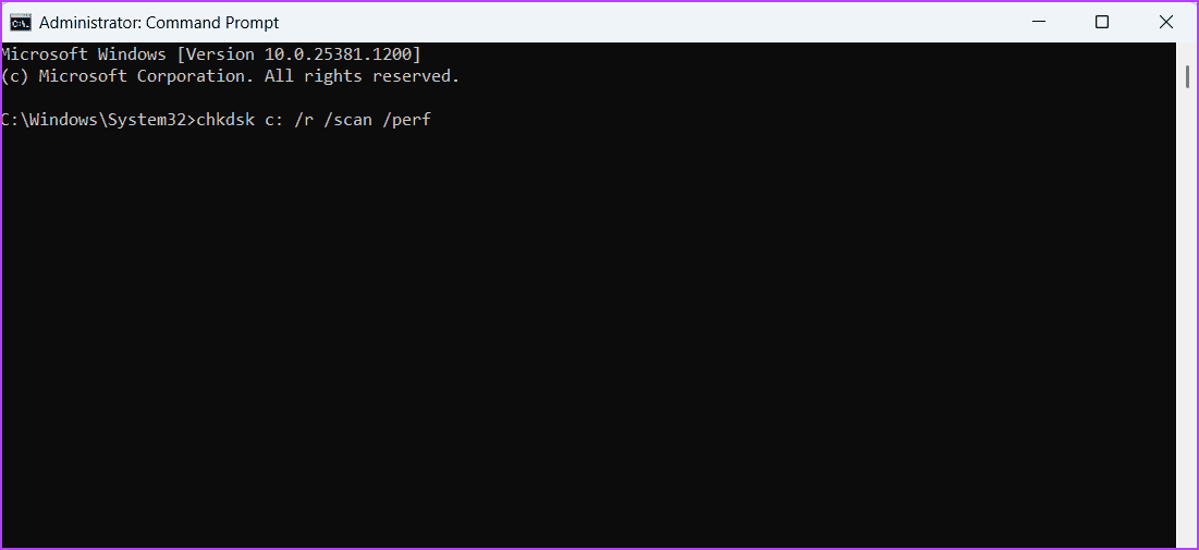 CHKDSK-command-1 أفضل 5 طرق لإصلاح أخطاء نظام الملفات على Windows 11