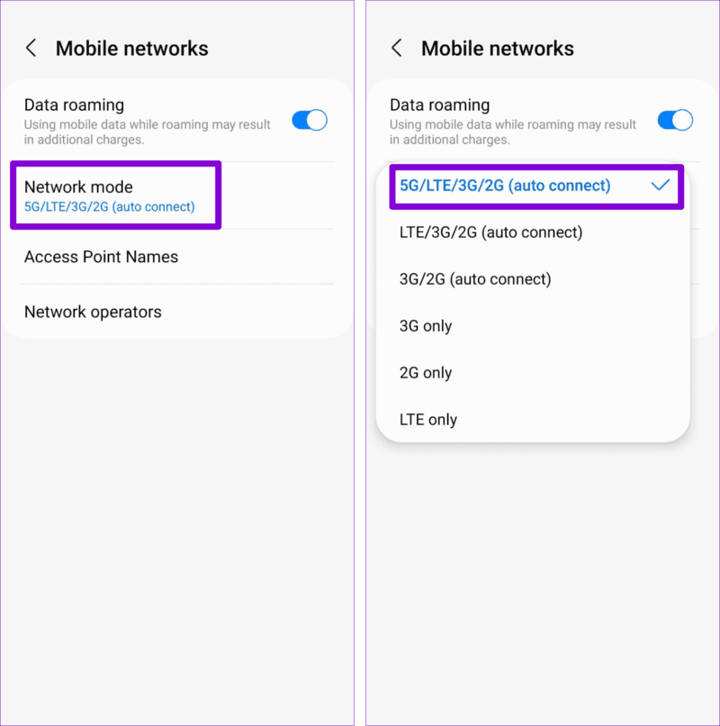 Change-Network-Mode-on-Android-1524x1536-1 أهم 7 إصلاحات لخطأ "مشكلة في الاتصال أو رمز MMI غير صالح" على Android