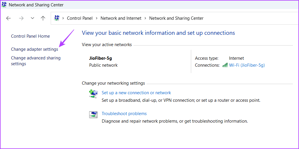 Change-adapter-settings-4 أفضل 3 طرق للتحقق من سرعة محول الشبكة على Windows 11