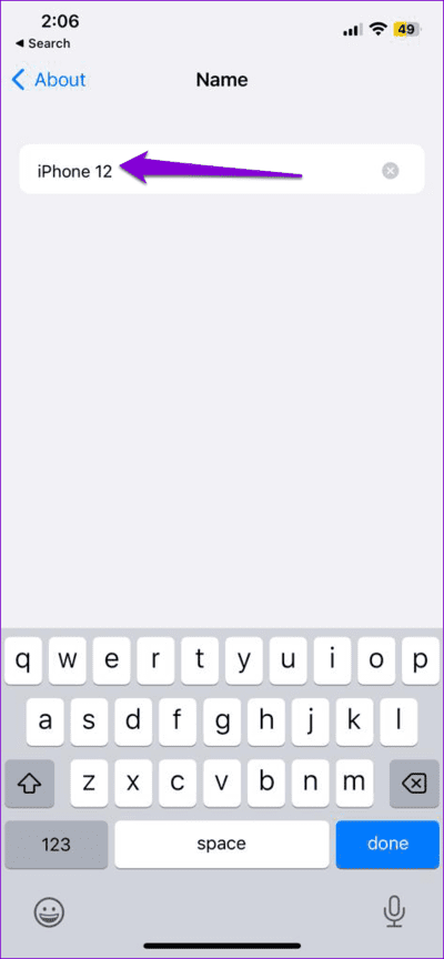 Change-iPhones-Name أفضل 9 طرق لاستعادة نقطة الاتصال الشخصية المفقودة على iPhone