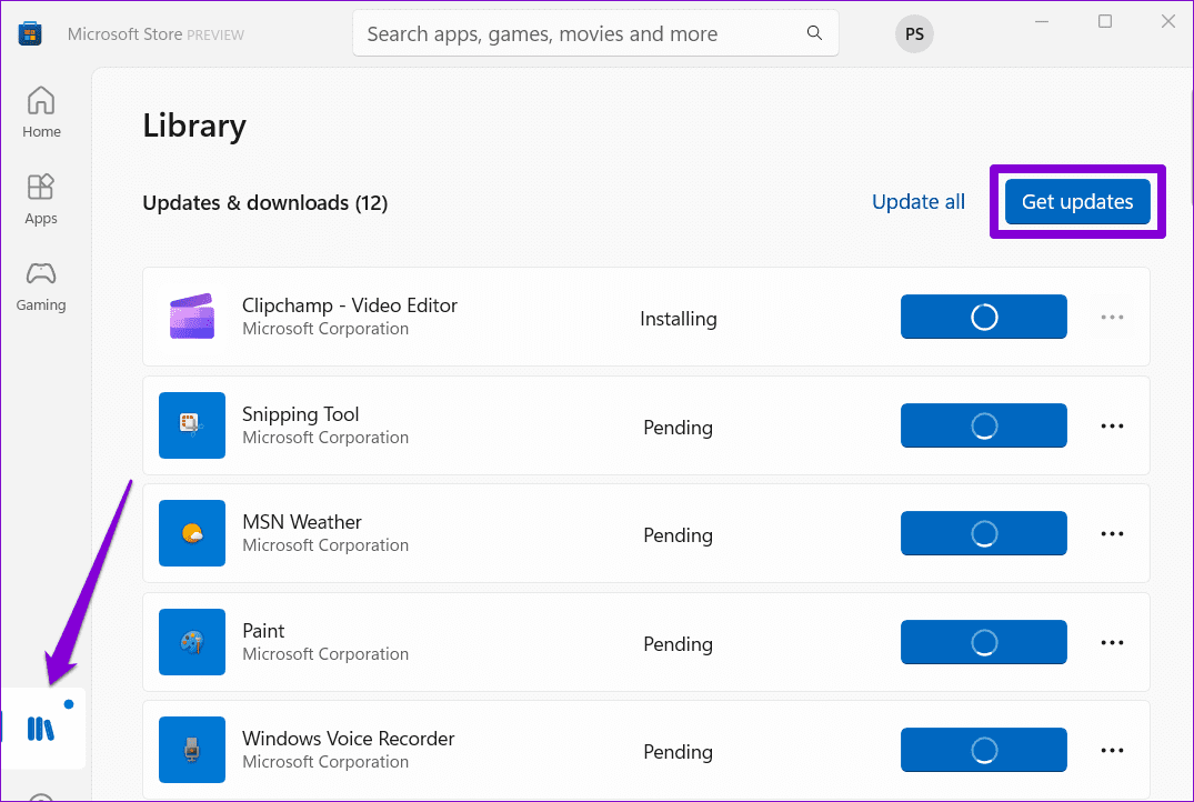 Check-App-Updates-in-Microsoft-Store-1 أهم 6 طرق لإصلاح تعذر تسجيل الدخول إلى Microsoft OneNote على Windows