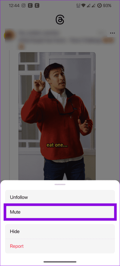 Choose-mute كيفية كتم صوت شخص ما أو حظره في Threads