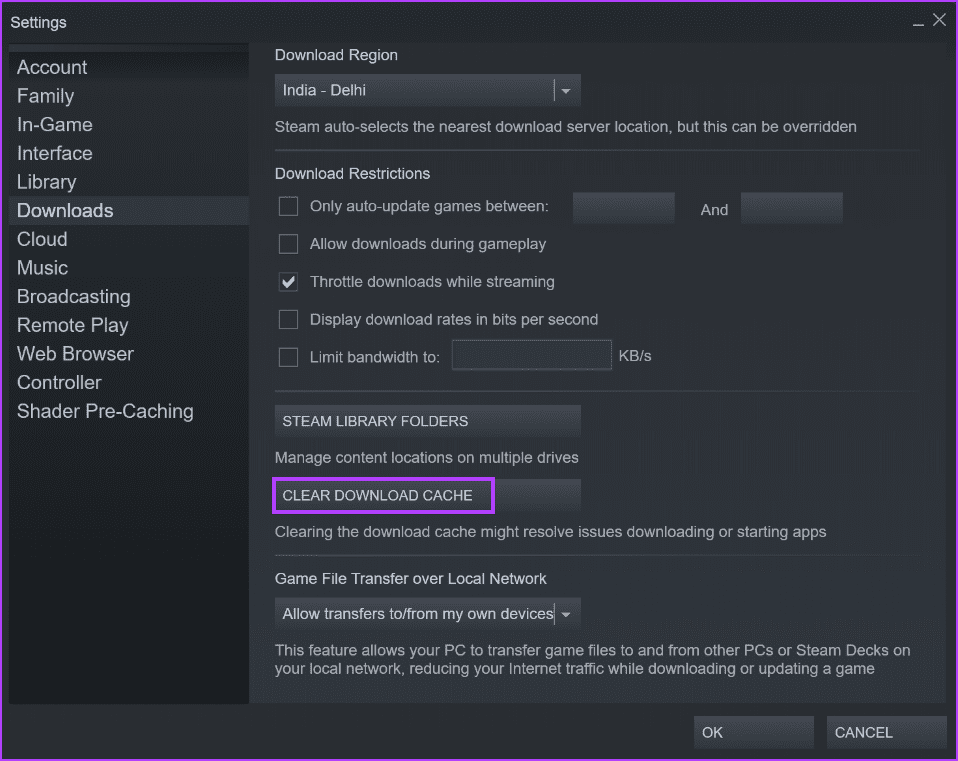 Clear-Download-Cache-1 أفضل 7 طرق لإصلاح خطأ "توقف Steam عند التحقق من التثبيت" في Windows
