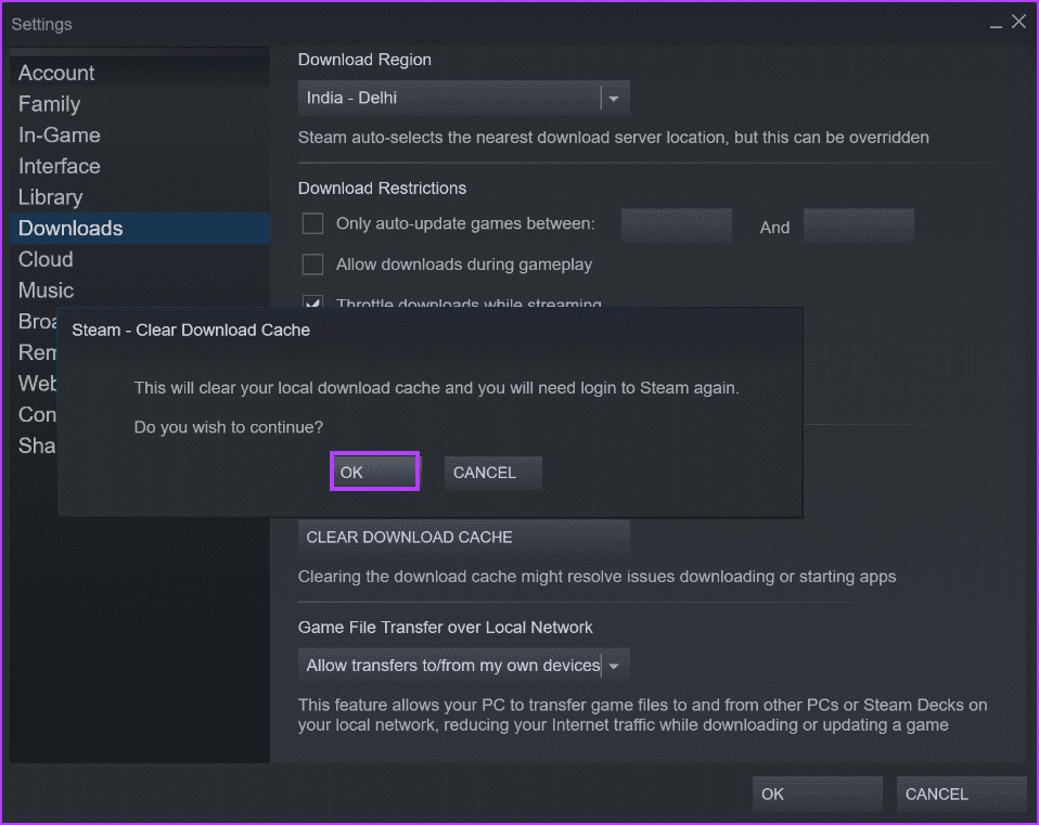 Clear-Download-Cache-2 أفضل 7 طرق لإصلاح خطأ "توقف Steam عند التحقق من التثبيت" في Windows