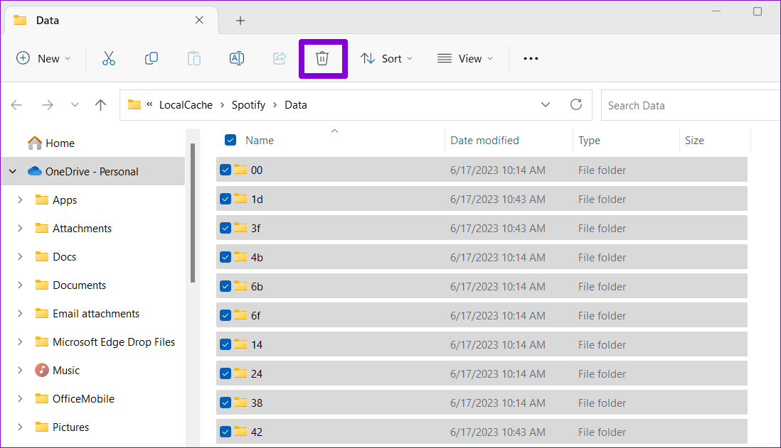 Clear-Spotify-App-Cache-on-Windows أفضل 6 طرق لإصلاح خطأ "قد يحظر جدار الحماية Spotify" على Windows