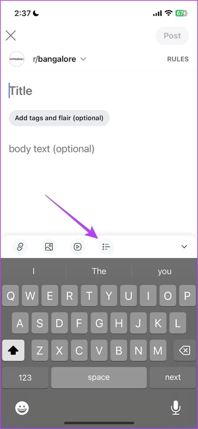 Click-on-polls-icon كيفية إجراء استطلاع على Reddit للويب و iPhone و Android