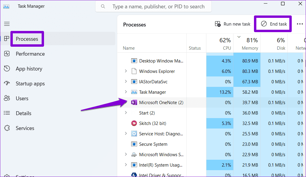 Close-OneNote أهم 6 طرق لإصلاح تعذر تسجيل الدخول إلى Microsoft OneNote على Windows