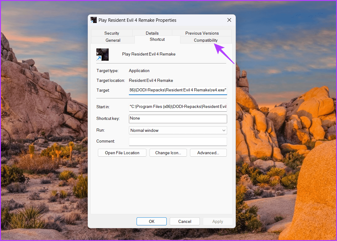Compatiblity-tab-1 أفضل 6 طرق لإصلاح عدم فتح الألعاب في وضع ملء الشاشة على Windows 11