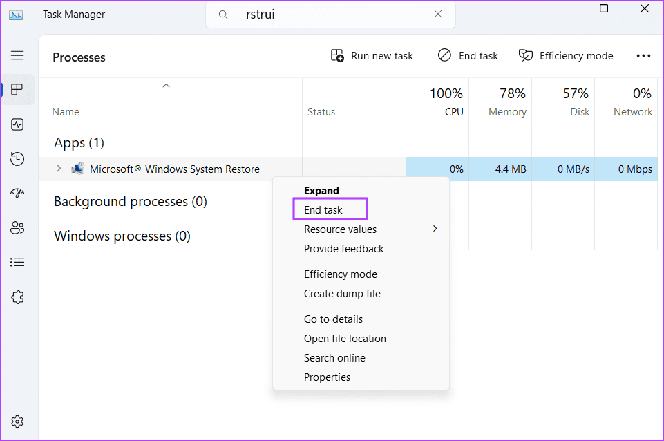 Completely-Close-and-Relauch-System-Restore-2 أفضل 8 طرق لإصلاح خطأ "استعادة النظام لم تكتمل بنجاح" على Windows