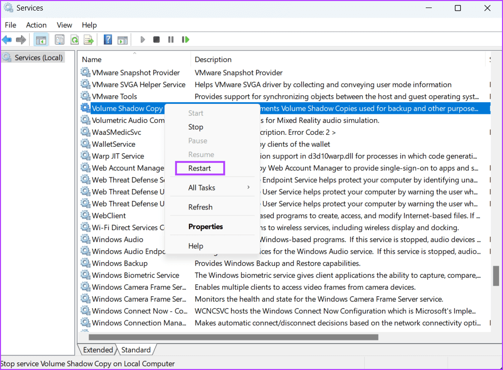 Configure-Necessary-Services-2 أفضل 7 طرق لإصلاح خطأ "لا يمكن إنشاء نقطة استعادة 0x80042306" في Windows