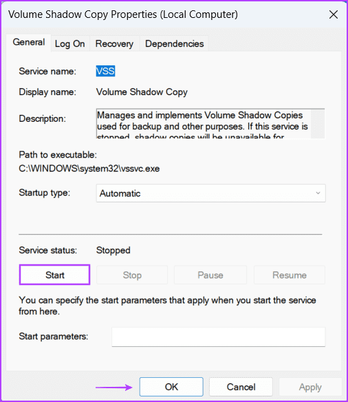Configure-Necessary-Services-5 أفضل 7 طرق لإصلاح خطأ "لا يمكن إنشاء نقطة استعادة 0x80042306" في Windows