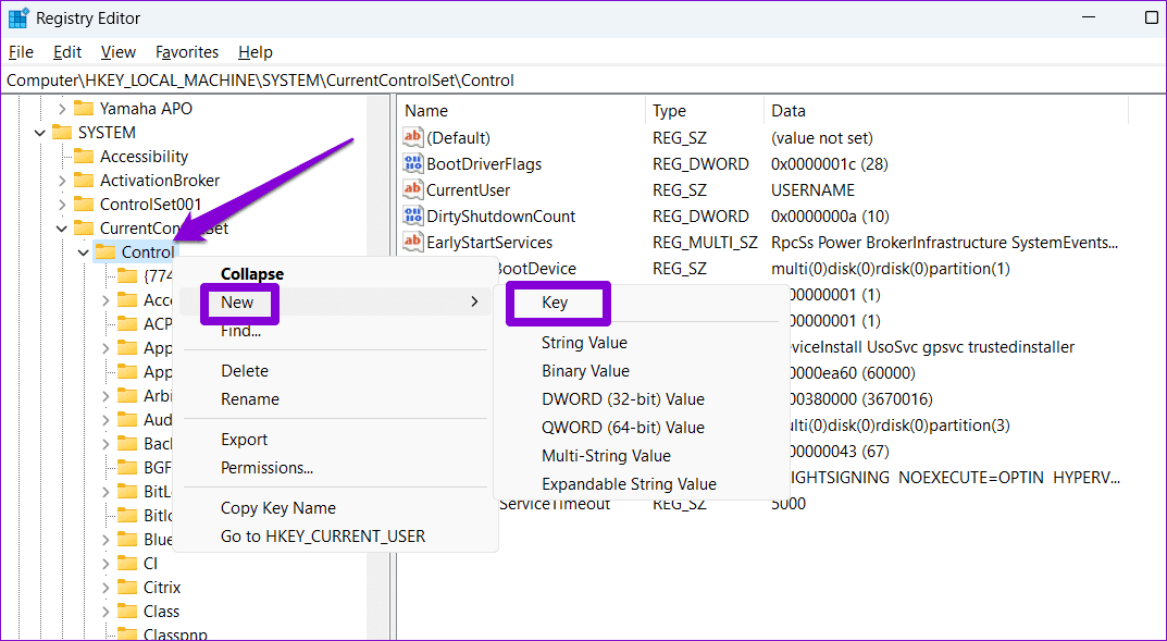 Create-Key-in-Registry أفضل 3 طرق لإزالة الحماية ضد الكتابة من محركات أقراص USB وبطاقات SD على Windows 11