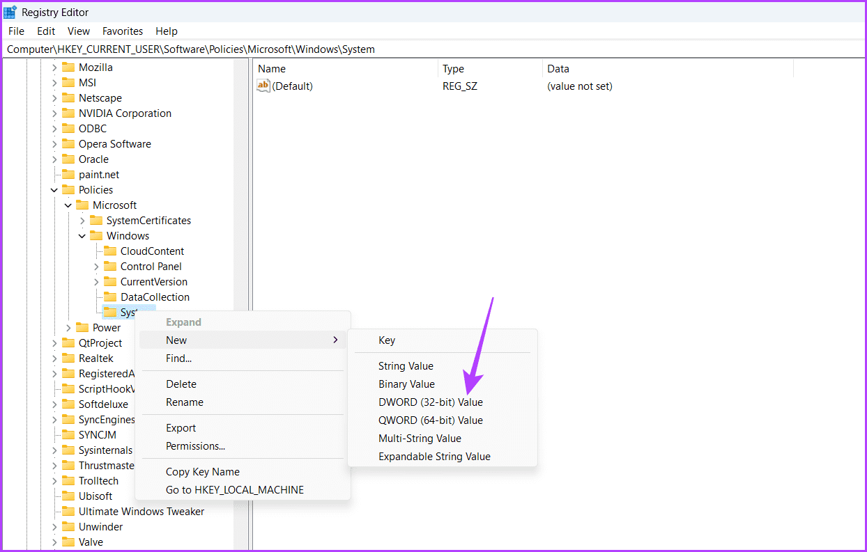 DWORD-32-bit-Value-3 أفضل طريقتين لتعطيل Command Prompt و Windows PowerShell على Windows 11