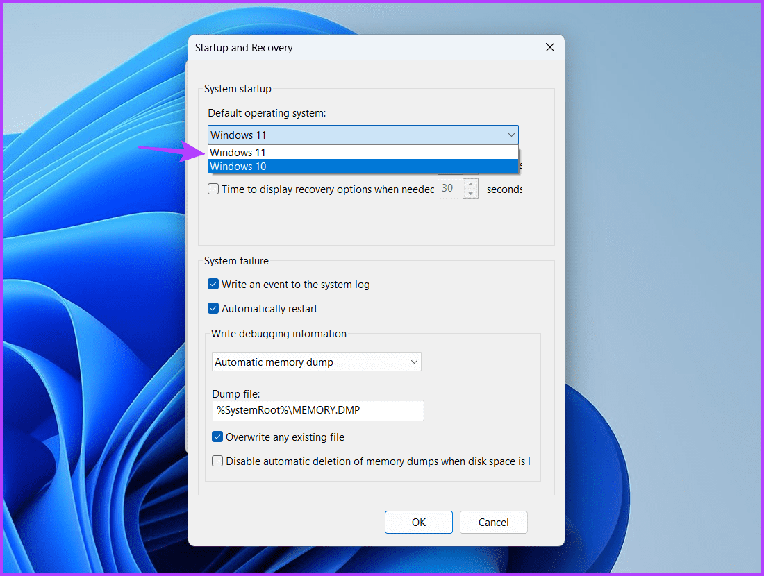 Default-operating-system أفضل 5 طرق لإصلاح عدم ظهور خيار التمهيد المزدوج على Windows 11
