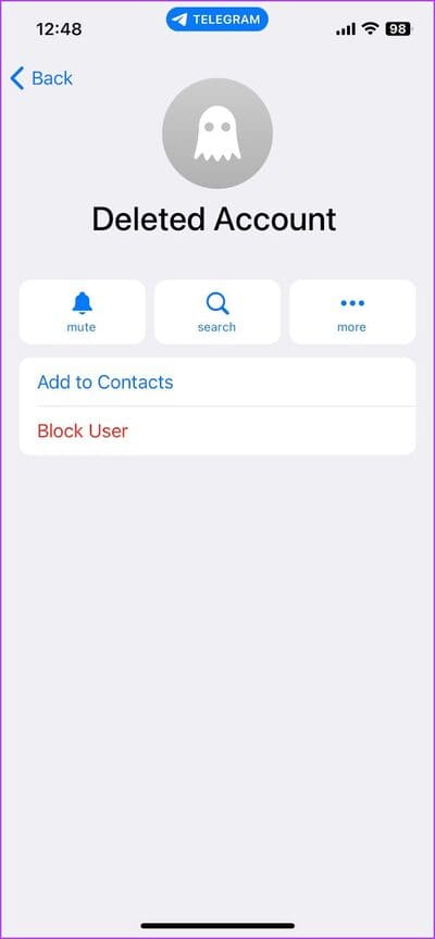 Deleted-Account-Telegram 7 طرق لمعرفة ما إذا قام شخص ما بحظرك على Telegram
