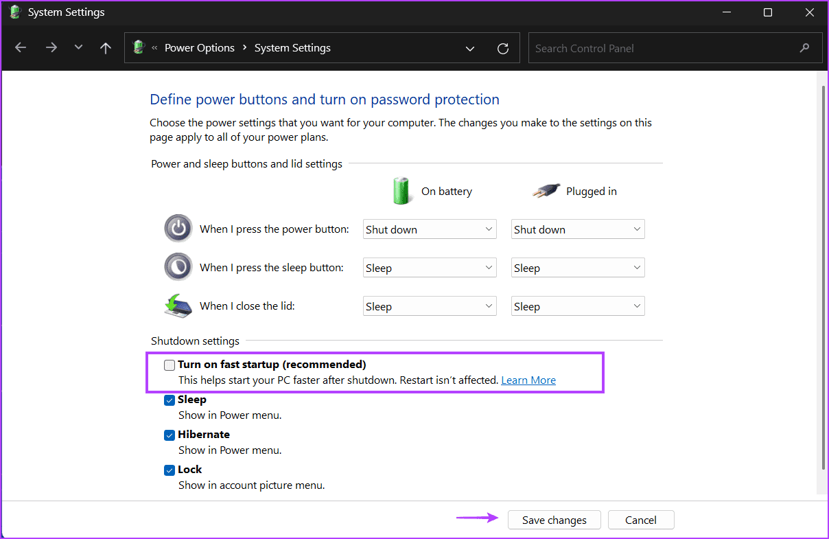 Disable-Fast-Startup-3-1 أفضل 7 طرق لإصلاح خطأ "فشل nvlddmkm.sys" في Windows