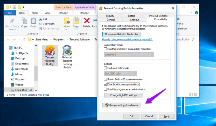 Disable-Fullscreen-Optimization-in-Windows-10-10_4d470f76dc99e18ad75087b1b8410ea9 كيفية تعطيل تحسين وضع ملء الشاشة في Windows 10