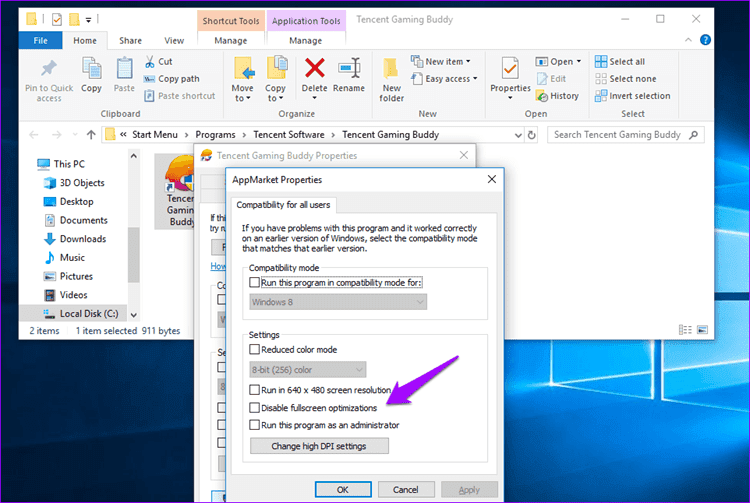 Disable-Fullscreen-Optimization-in-Windows-10-11_4d470f76dc99e18ad75087b1b8410ea9 كيفية تعطيل تحسين وضع ملء الشاشة في Windows 10