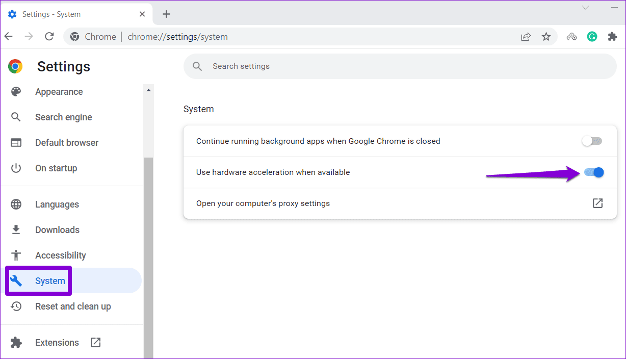 Disable-Hardware-Acceleration-in-Chrome أفضل 7 طرق لإصلاح عدم تحميل Google Slides في Chrome