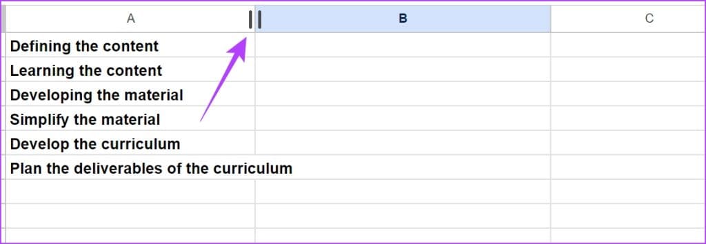 كيفية تغيير حجم الخلية في Google Sheets - %categories