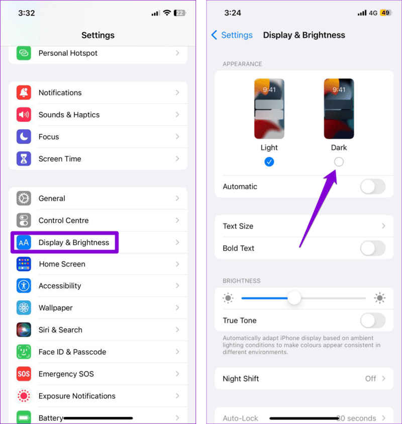 Enable-Dark-Mode-on-iPhone أفضل 5 طرق لإصلاح حظر رسائل Instagram على Android و iPhone