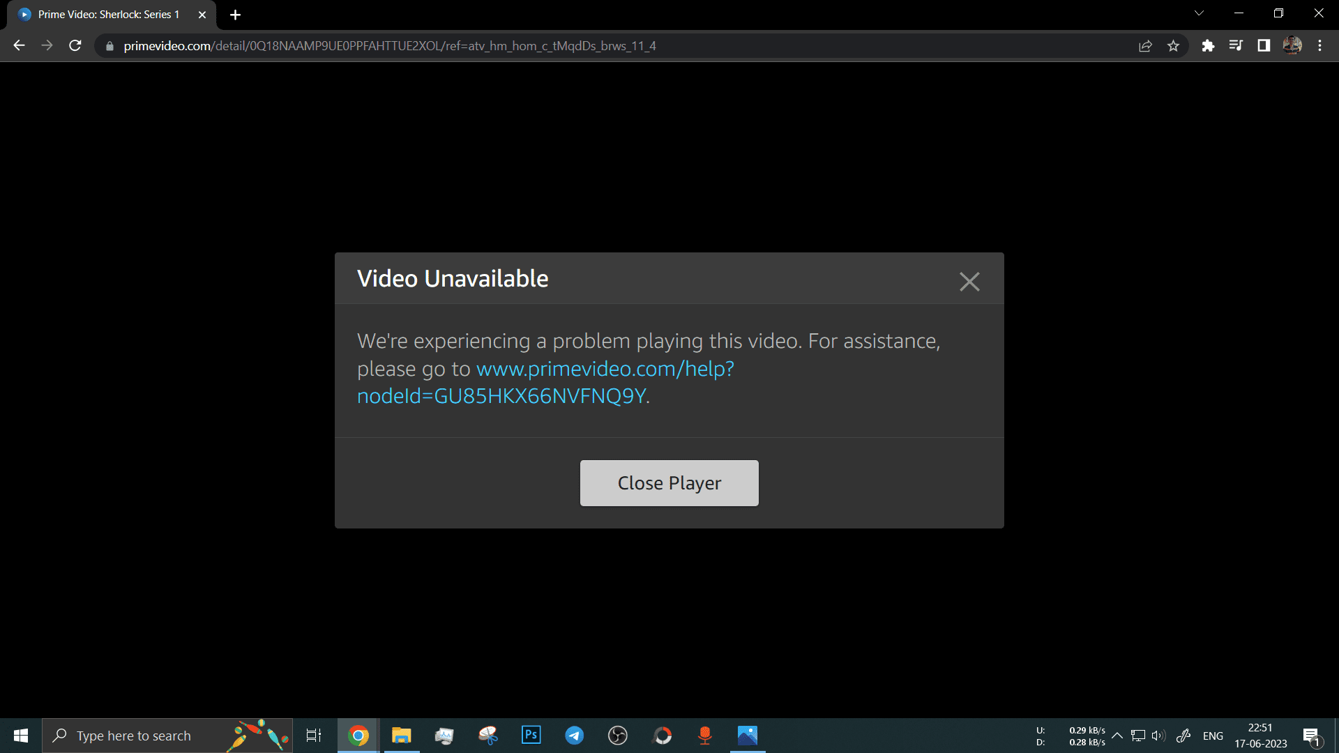 Example-of-Error 13 طريقة لإصلاح الفيديو غير متوفر في Amazon Prime Video