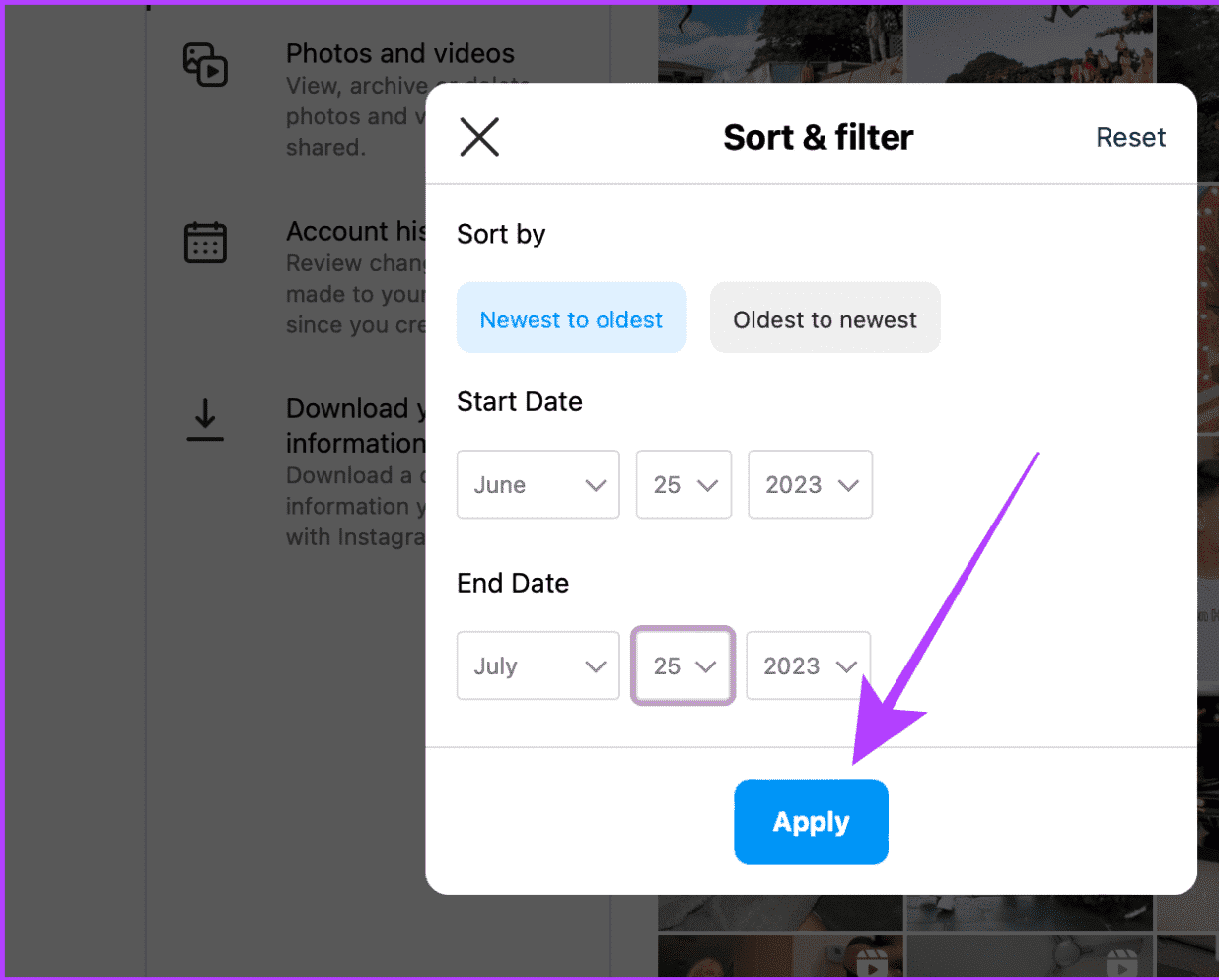 Filter-Likes-by-Date-on-Instagram-Web-1-1536x996-1-e1690727841494 كيفية إلغاء الإعجاب أو إلغاء حفظ جميع المنشورات على Instagram دفعة واحدة