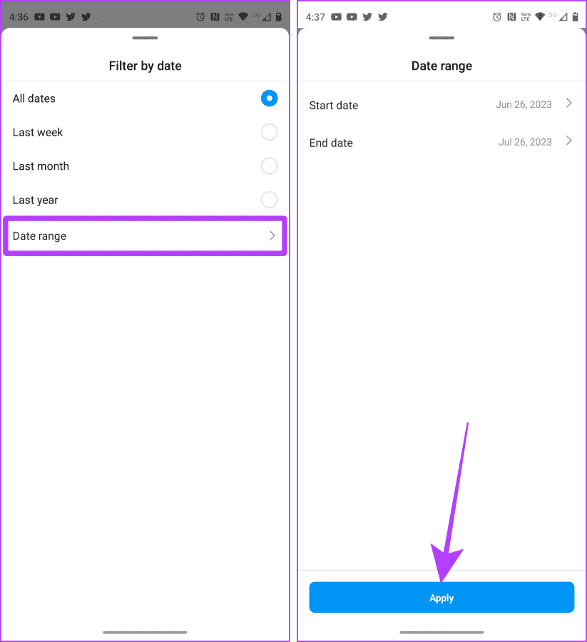 Filter-Likes-by-Date-on-Instagram كيفية إلغاء الإعجاب أو إلغاء حفظ جميع المنشورات على Instagram دفعة واحدة