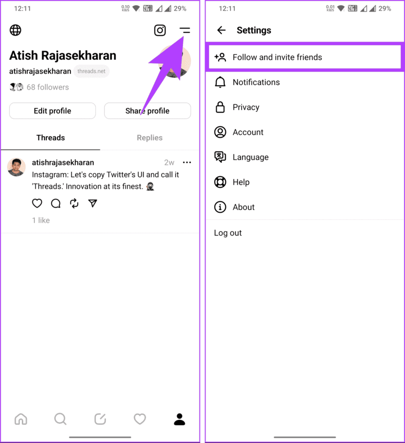 كيفية البحث عن أصدقائك على Instagram ومتابعتهم على Threads - %categories