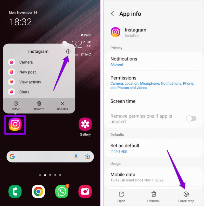 Force-Stop-Instagram-App-on-Android-2-1524x1536-1 أفضل 5 طرق لإصلاح حظر رسائل Instagram على Android و iPhone