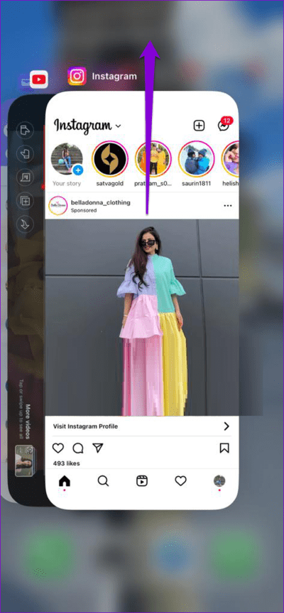 Force-Stop-Instagram-App-on-iPhone أفضل 5 طرق لإصلاح حظر رسائل Instagram على Android و iPhone