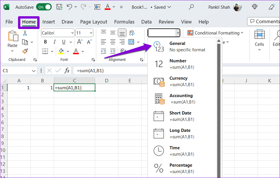 Format-Cell-in-Excel أفضل 7 طرق لإصلاح عدم عمل الصيغ في Microsoft Excel على Windows