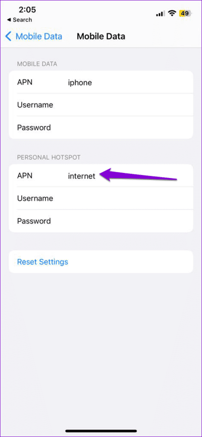 Hotspot-APN-Settings-on-iPhone أفضل 9 طرق لاستعادة نقطة الاتصال الشخصية المفقودة على iPhone