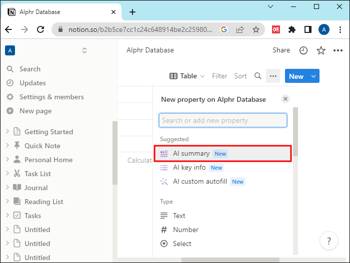 How-to-Add-Properties-to-a-Notion-Database-2 كيفية إنشاء قاعدة بيانات في Notion