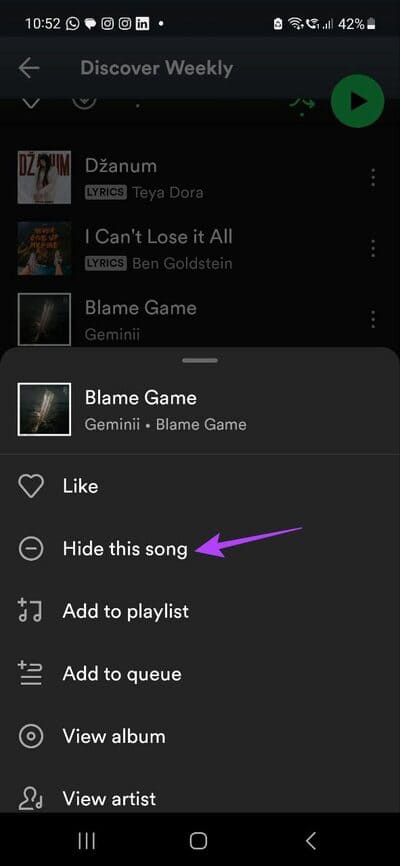 How-to-Hide-or-Unhide-Songs-on-Spotify-13 كيفية إخفاء أو إظهار الأغاني على Spotify