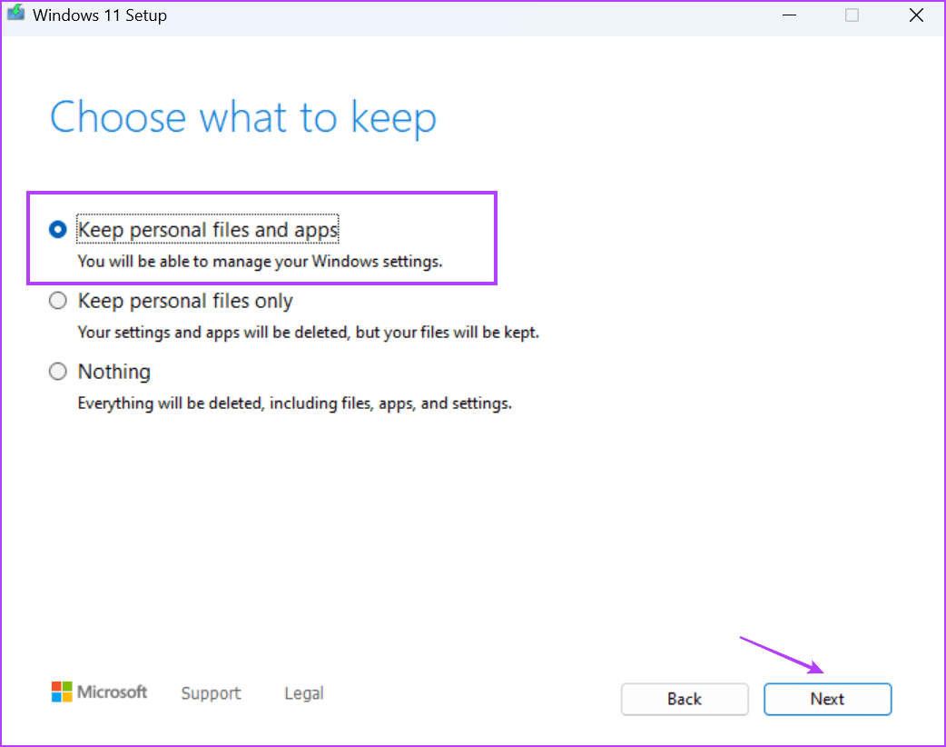 In-Place-Upgrade-7 أفضل 8 طرق لإصلاح خطأ "استعادة النظام لم تكتمل بنجاح" على Windows