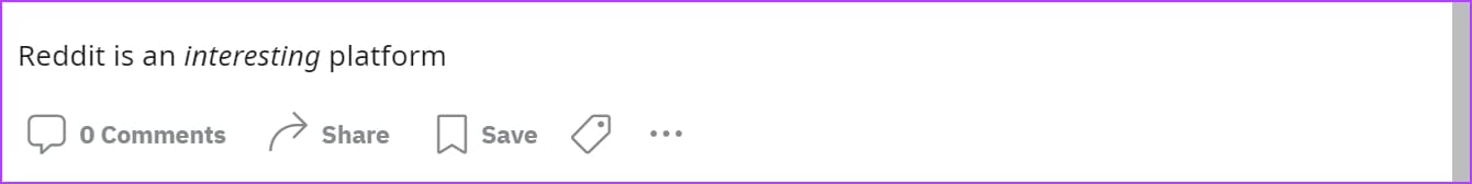 Italics-Preview كيفية استخدام تنسيق النص على Reddit باستخدام وضع Markdown