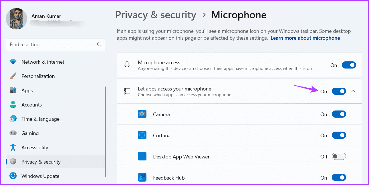 Let-apps-access-your-microphone كيفية إصلاح عدم عمل الميكروفون في المحادثة الصوتية Valorant على Windows