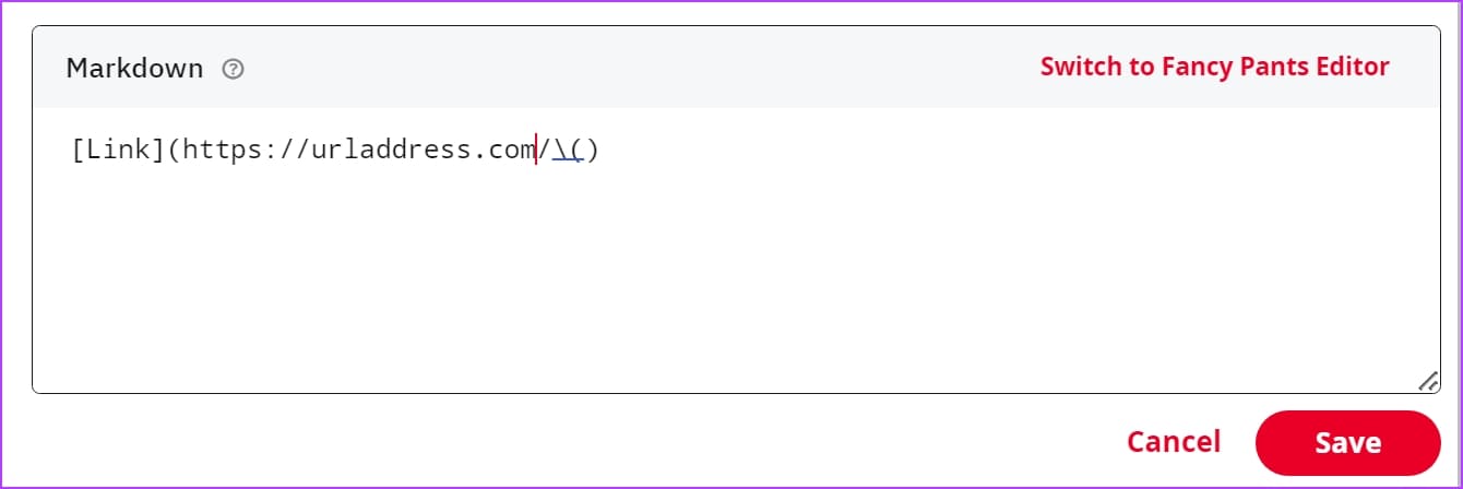 Link-Type كيفية استخدام تنسيق النص على Reddit باستخدام وضع Markdown