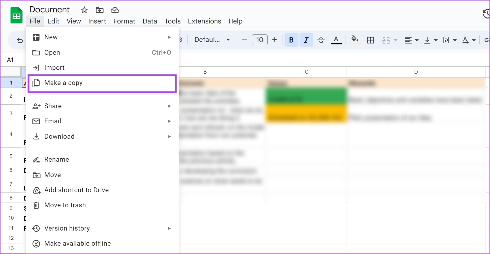 Make-a-Copy كيف ترى سجل التحرير في Google Sheets وماذا تفعل إذا لم تتمكن من ذلك