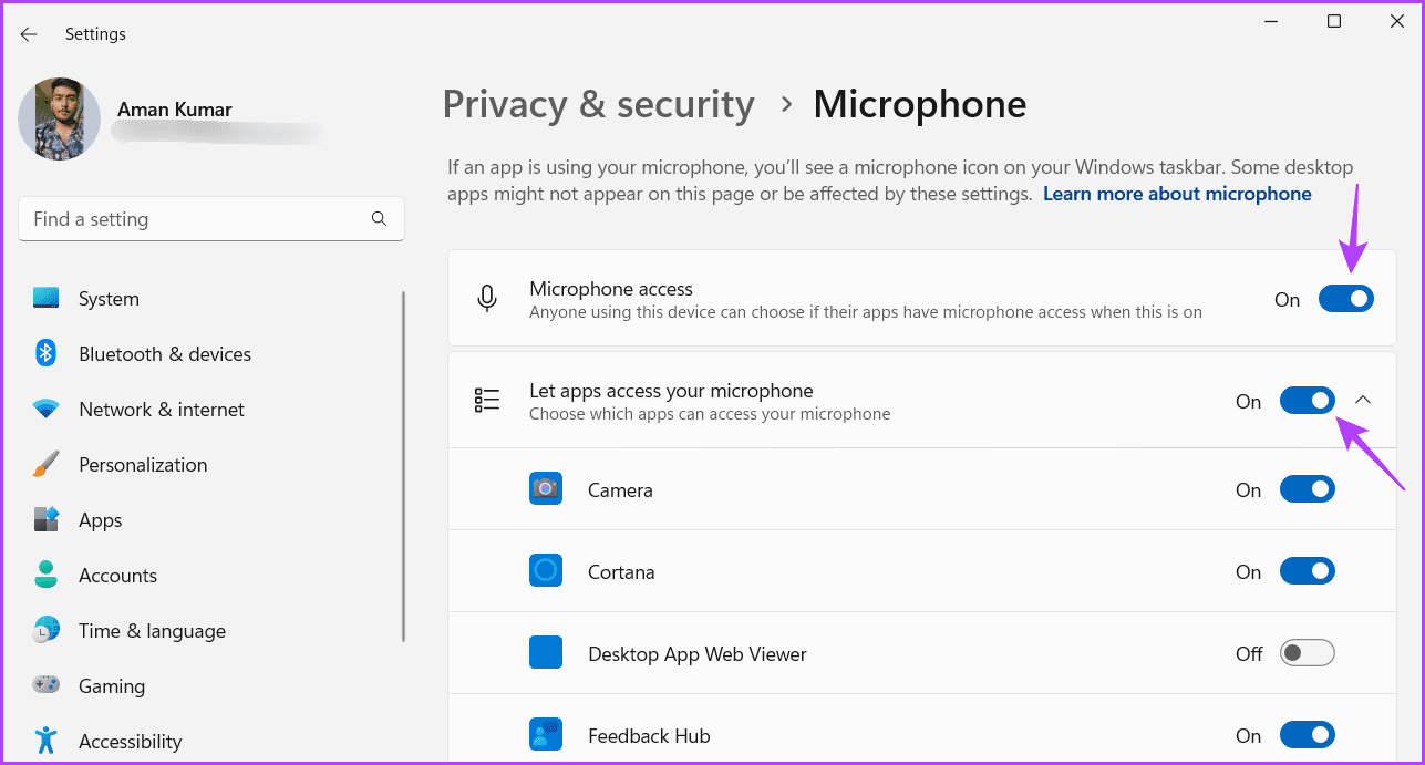 Microphone-access أفضل 5 طرق لإصلاح عدم عمل مسجل الصوت على Windows 11